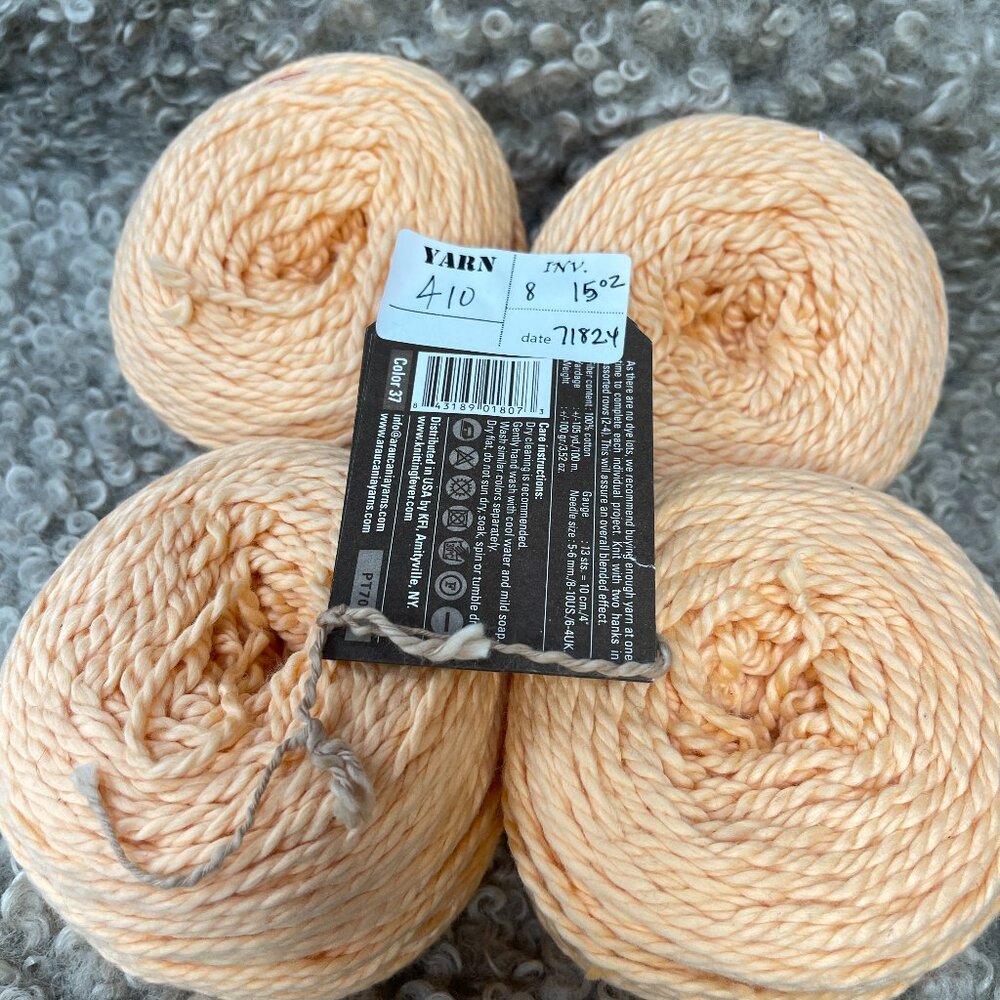 YARN 410 ARAUCANIA 100% COTTON 4 BALL LOT 15OZ 105YDS